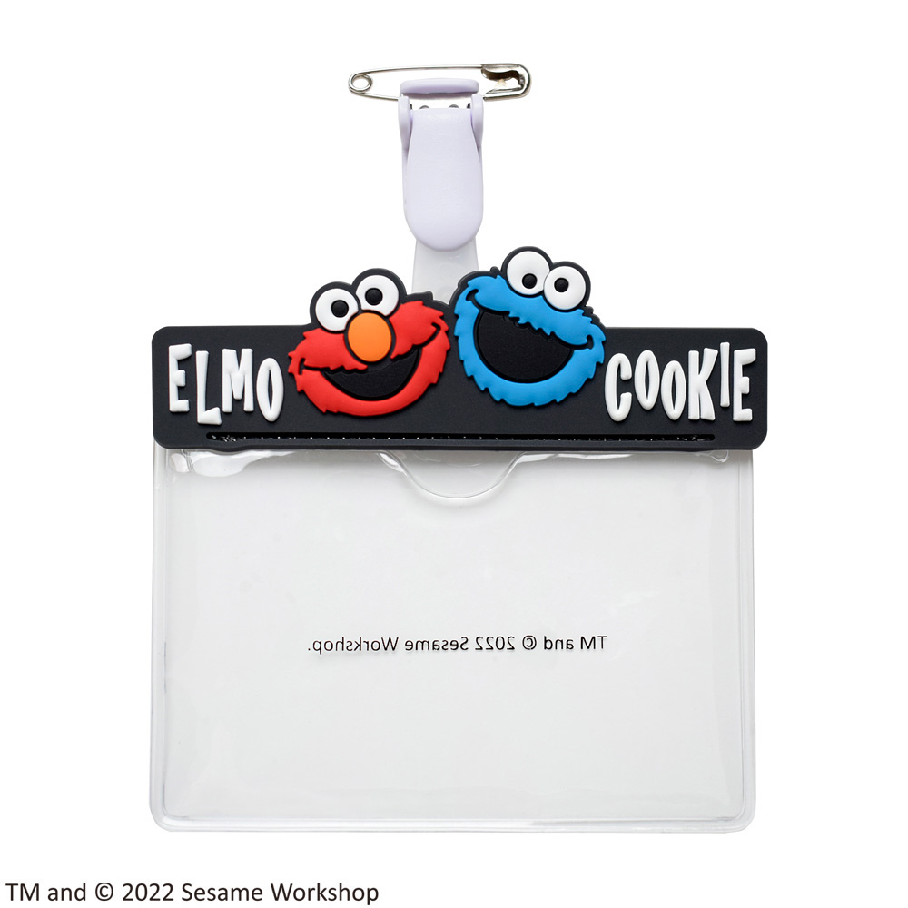 セサミストリートネームホルダーElmo&Cookie Monsterブラック セサミストリートネームホルダーElmo&Cookie Monsterブラック